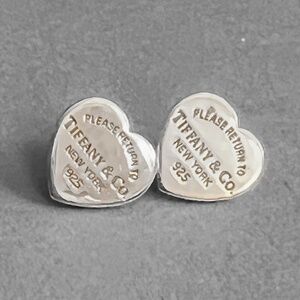Tiffany & Co. Sterling Silver Signet Heart Earrings